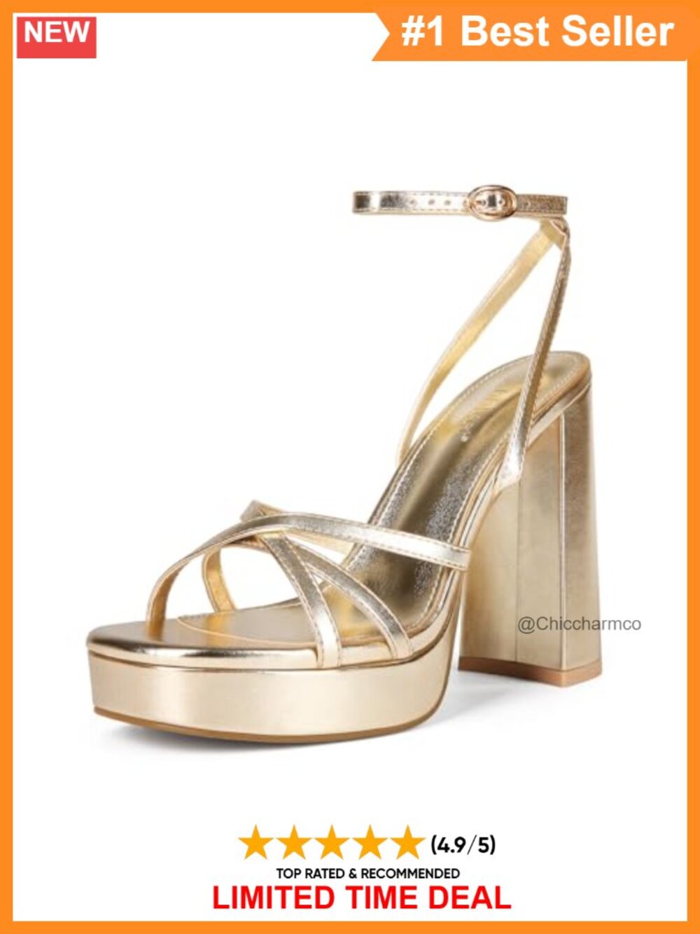 Platform High Heels Strappy Chunky Sandals Open Toe Block Heel Ankle Strap